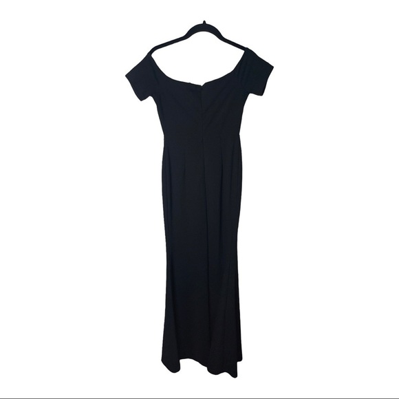 LULU'S Black Off the Shoulder Bodycon Maxi Gown Size Small bridesmaid - Picture 8 of 11